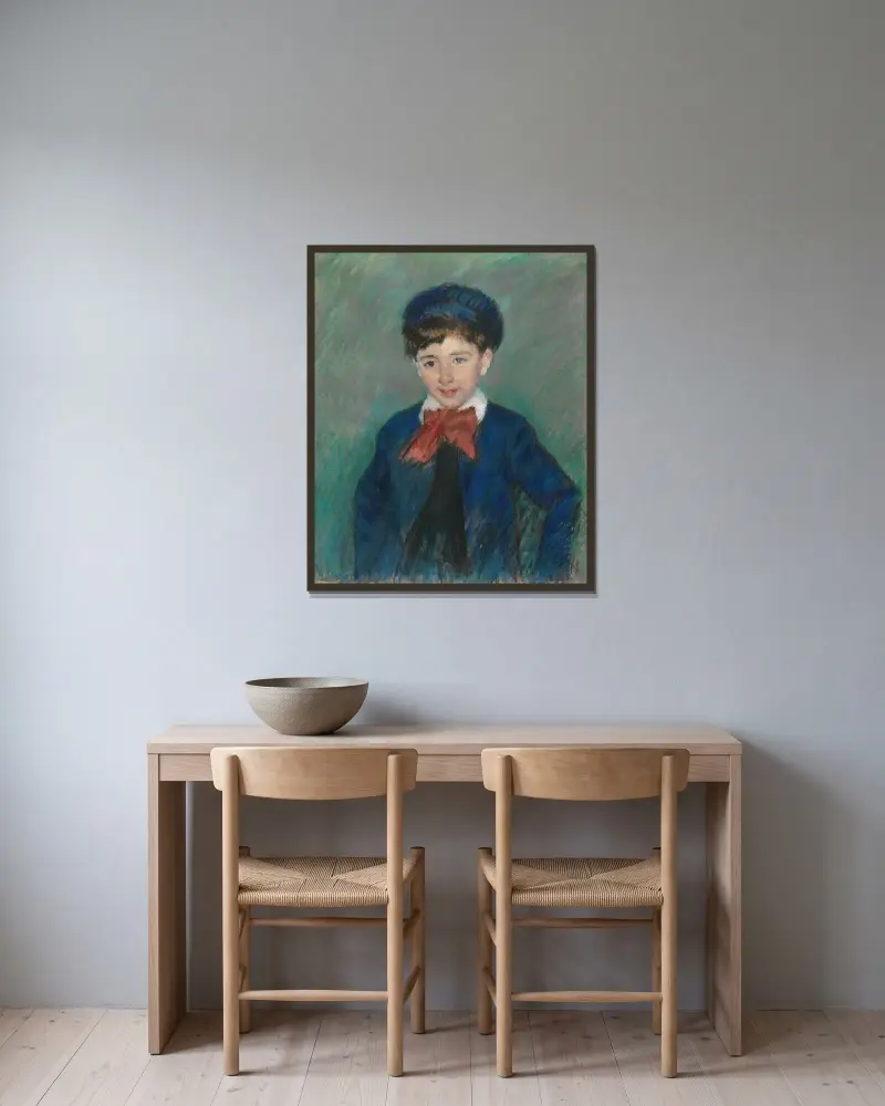 Porträtt av Charles Dikran Kelekian, åtta år av Mary Cassatt inramad på en vägg