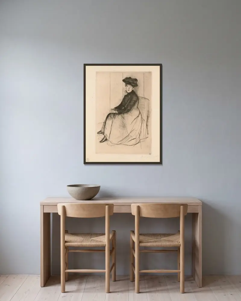 Reflexion von Mary Cassatt gerahmt an einer Wand