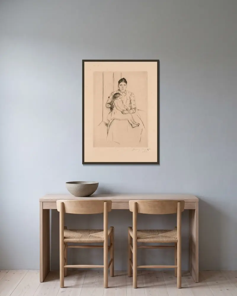 Ruhe von Mary Cassatt gerahmt an einer Wand
