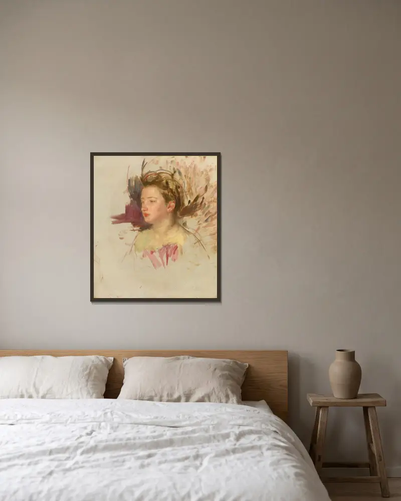 Skizze von Antoinette von Mary Cassatt gerahmt an einer Wand