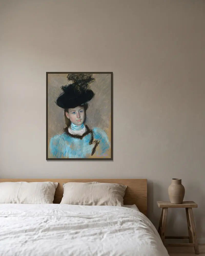 The Black Hat av Mary Cassatt inramad på en vägg