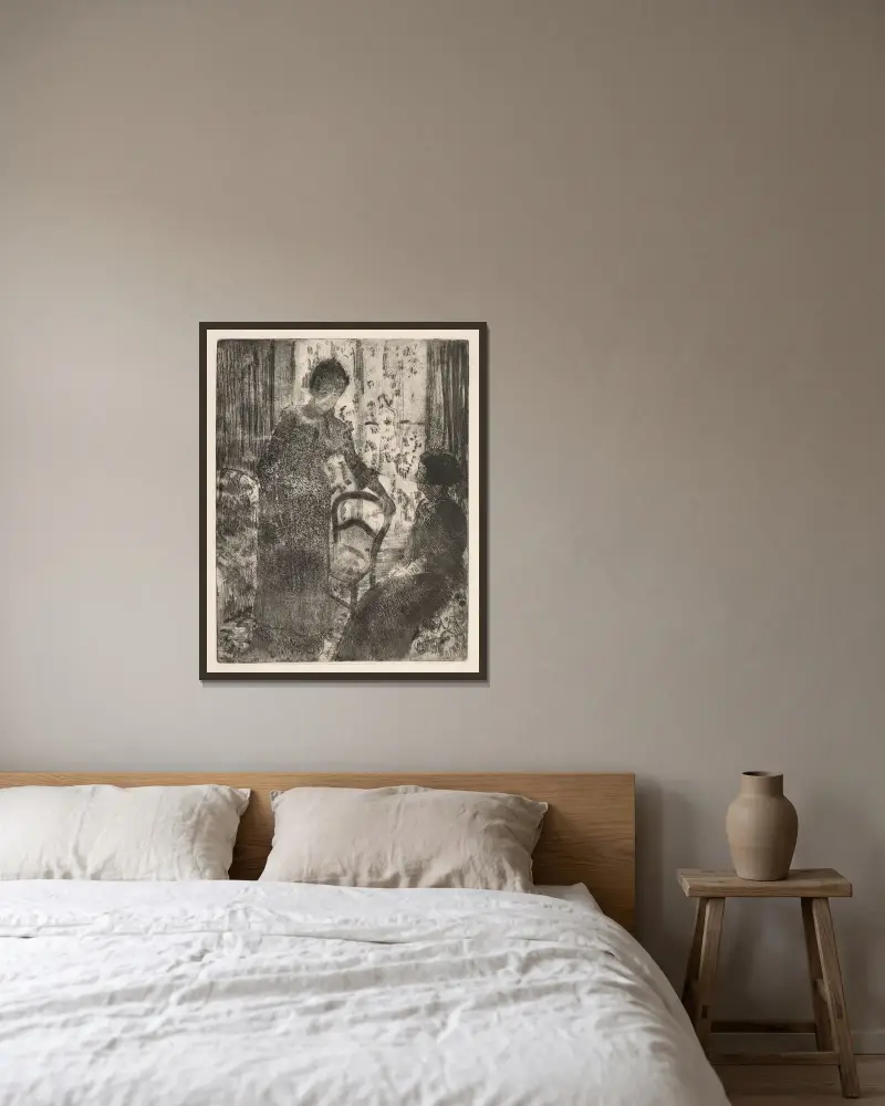Návštěva, Mary Cassatt v rámu na stěně