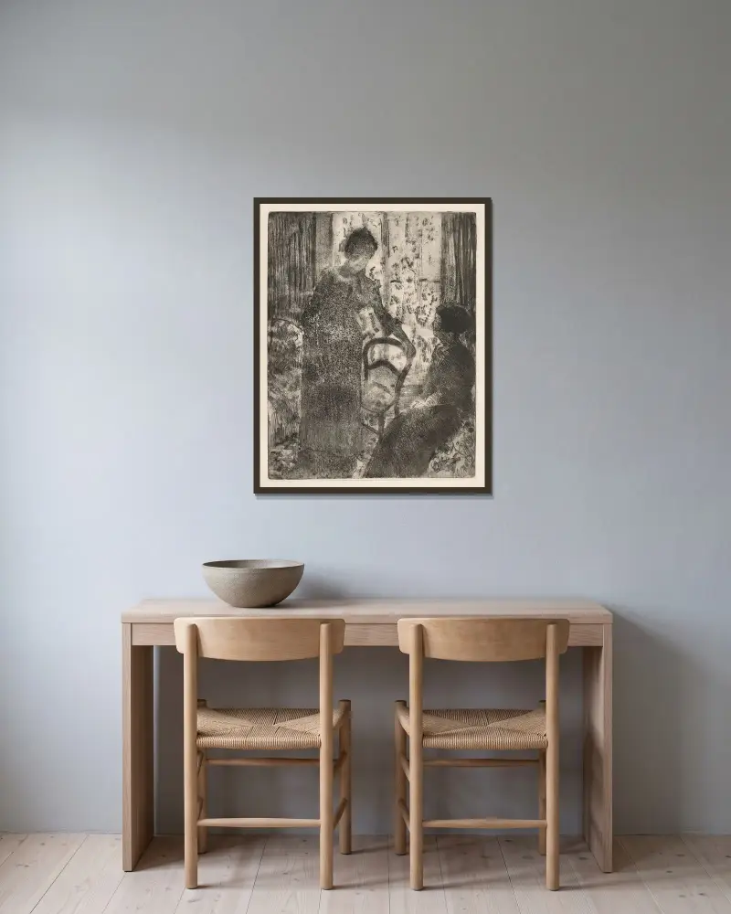 Návštěva, Mary Cassatt v rámu na stěně