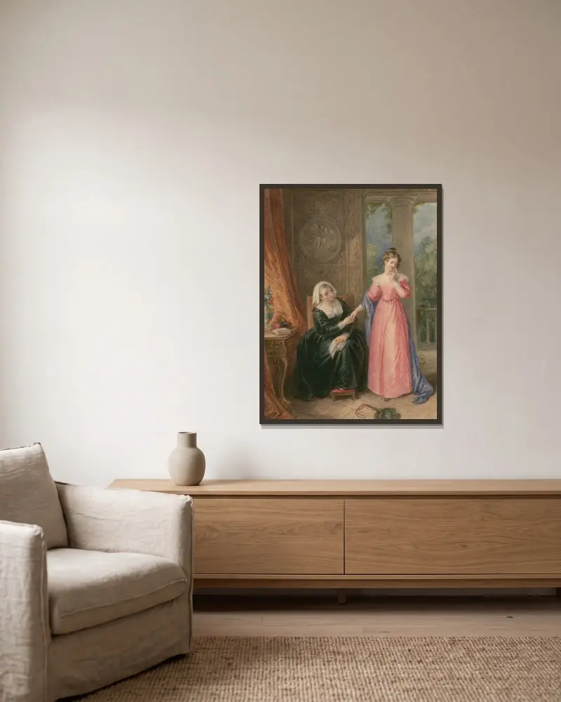 Scéna z Vše dobře, konec dobrý, Nr. 1, John Massey Wright v rámu na stěně