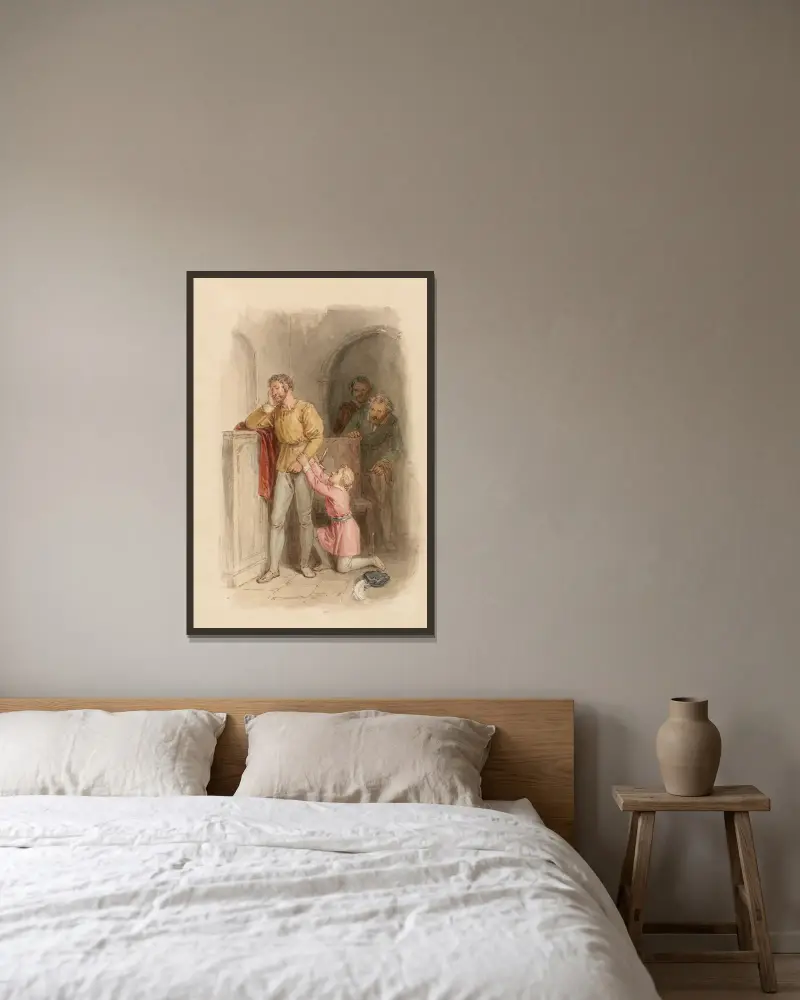 Ilustracje do dzieł Szekspira, pl. 042, John Massey Wright w ramie na ścianie