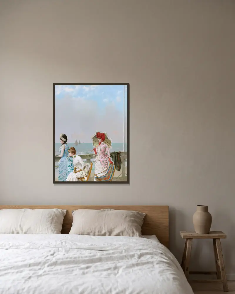 Mezzogorno al Mare av Vittorio Matteo Corcos inramad på en vägg