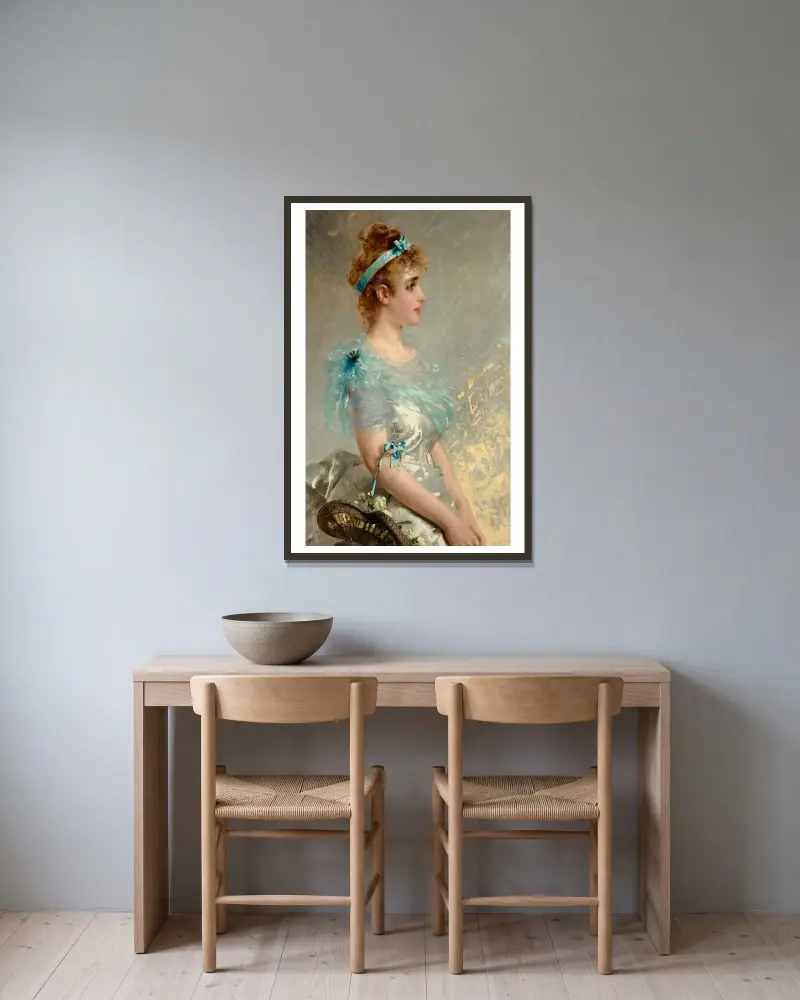 The flower basket av Vittorio Matteo Corcos inramad på en vägg