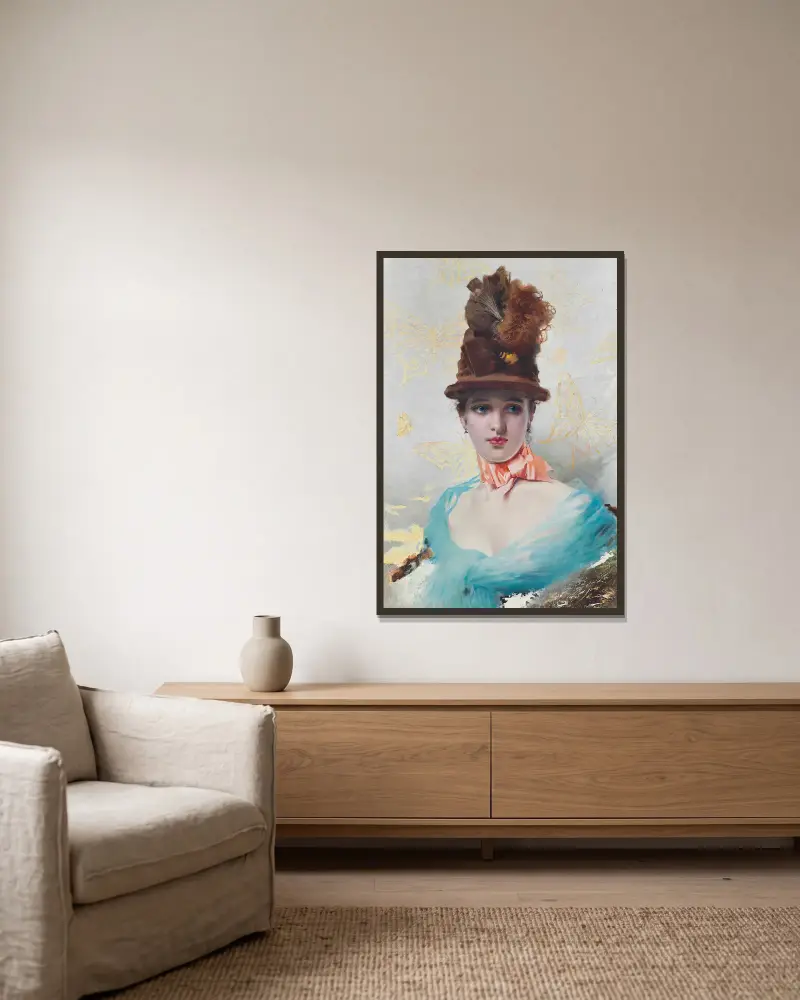 Eine elegante Dame von Vittorio Matteo Corcos gerahmt an einer Wand