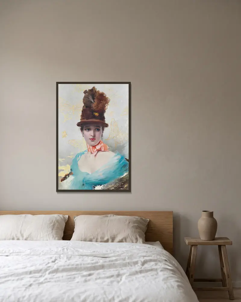 Eine elegante Dame von Vittorio Matteo Corcos gerahmt an einer Wand