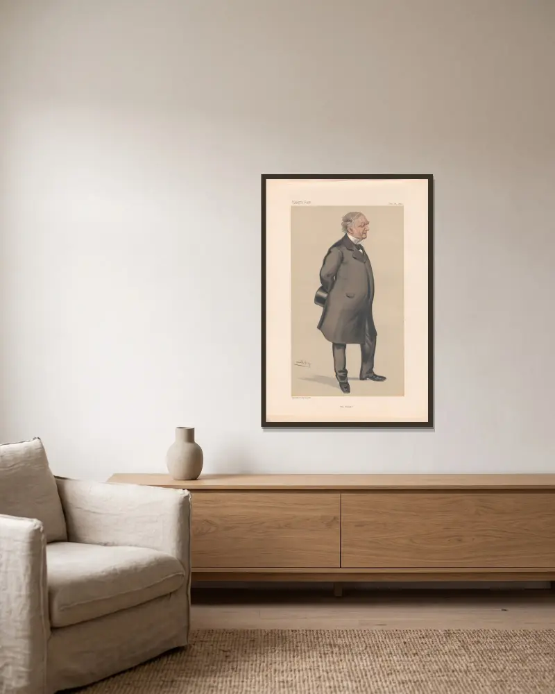 Arkitekter och ingenjörer. ”Obelisken”. Mr. Erasmus Wilson. 18 december 1880 av Leslie Matthew Ward inramad på en vägg