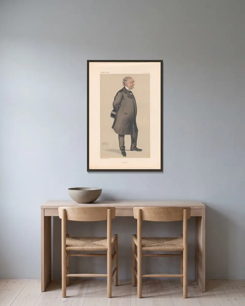 Arkitekter och ingenjörer. ”Obelisken”. Mr. Erasmus Wilson. 18 december 1880 av Leslie Matthew Ward inramad på en vägg