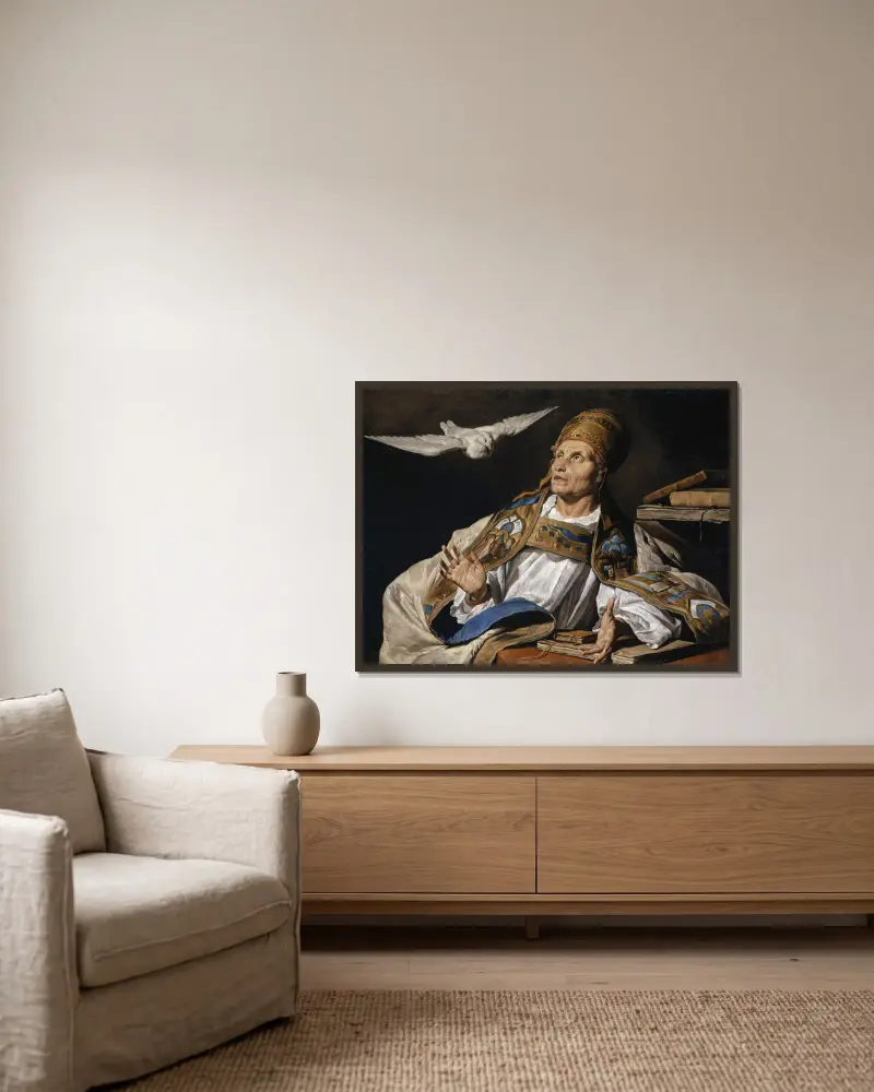 Saint Gregory av Matthias Stom inramad på en vägg