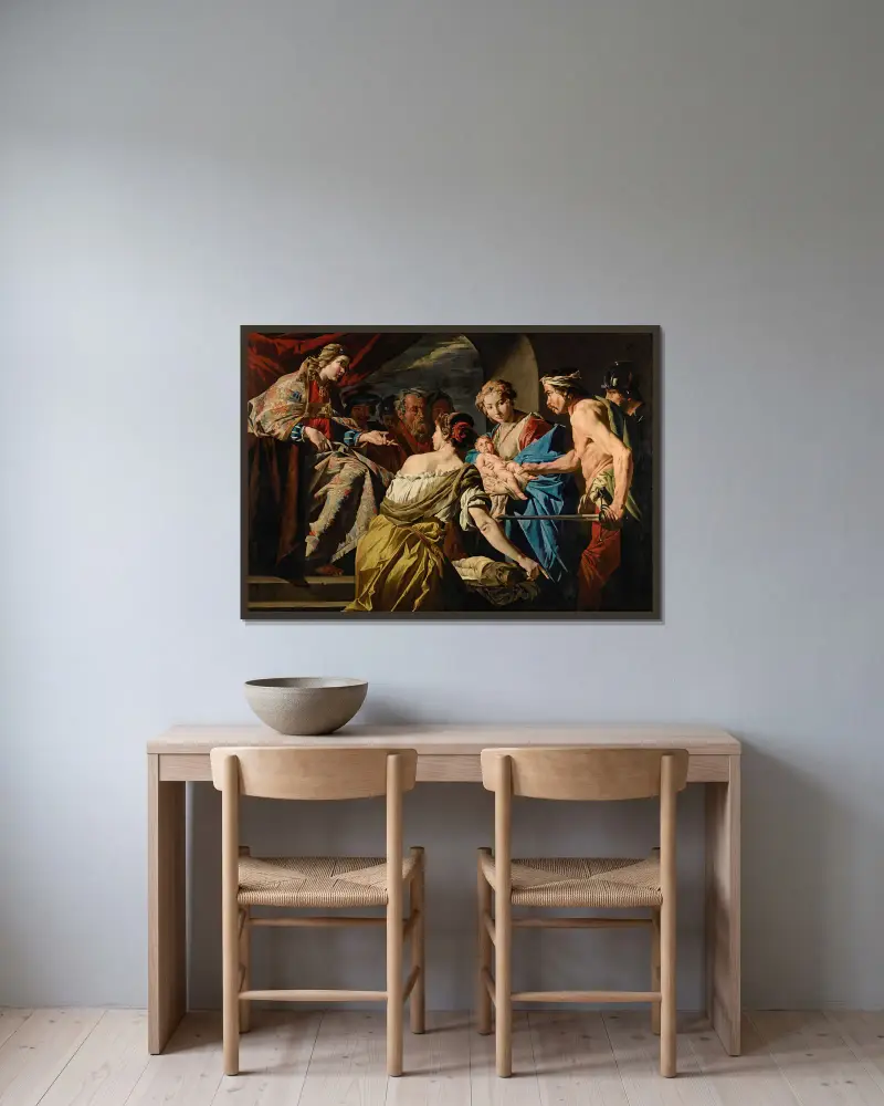 Šalamounův soud, Matthias Stom v rámu na stěně