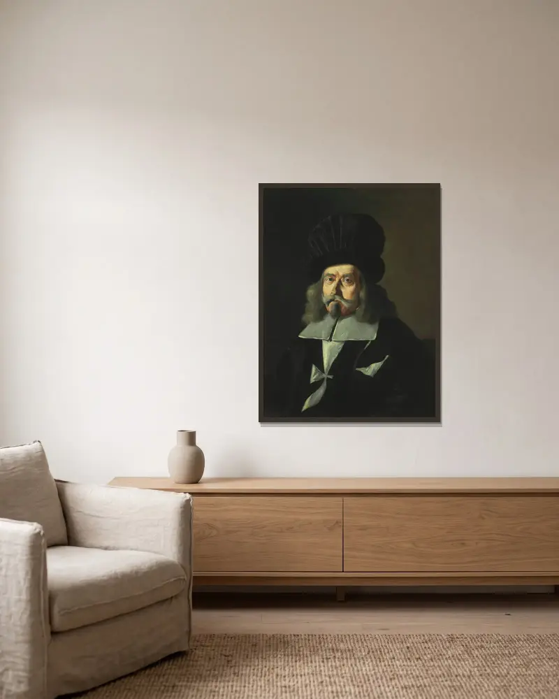 Porträt eines Großmeisters des Malteserordens, Martin de Redin von Mattia Preti gerahmt an einer Wand