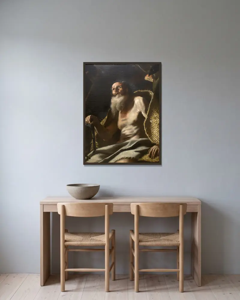 Saint Paul the Hermit – nr 1 av Mattia Preti inramad på en vägg