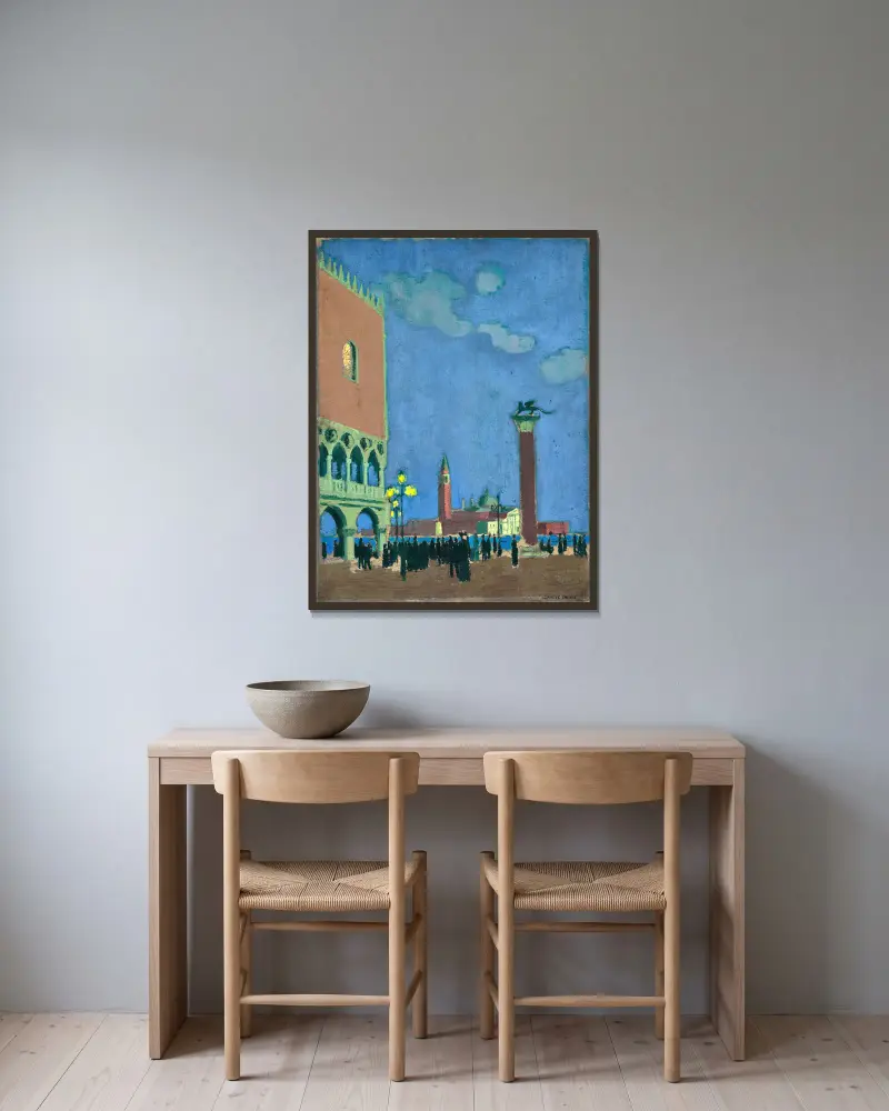 La Piazzetta, Venise av Maurice Denis inramad på en vägg