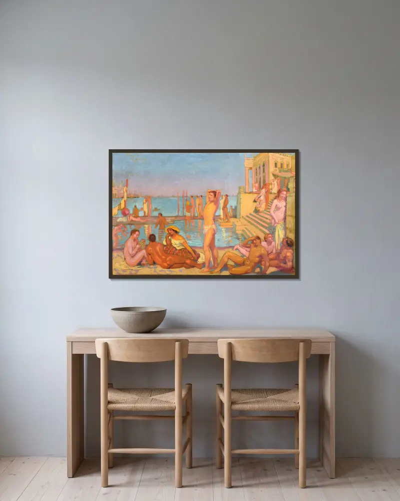 Les Captifs av Maurice Denis inramad på en vägg