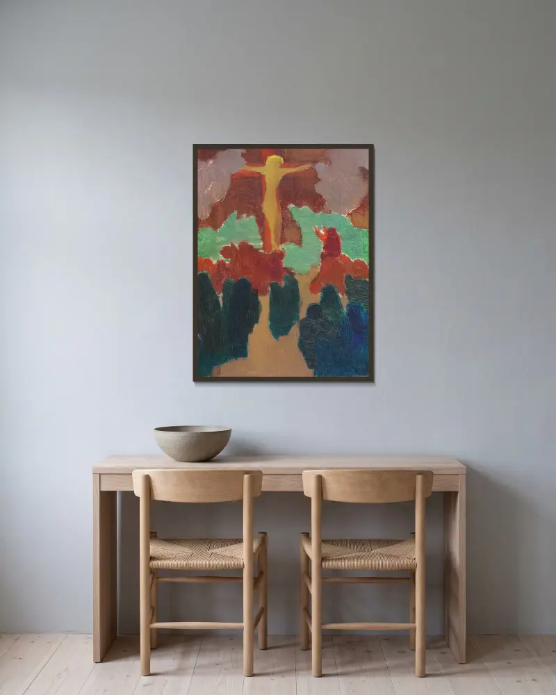 The Orange Christ av Maurice Denis inramad på en vägg
