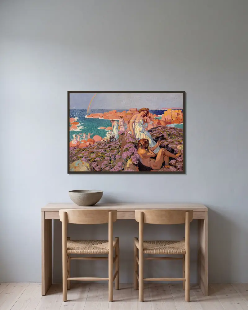 Ulysses With Calypso av Maurice Denis inramad på en vägg