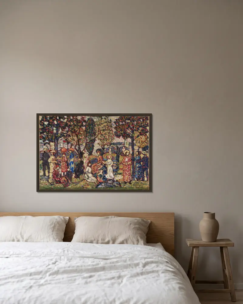 Autumn av Maurice Prendergast inramad på en vägg
