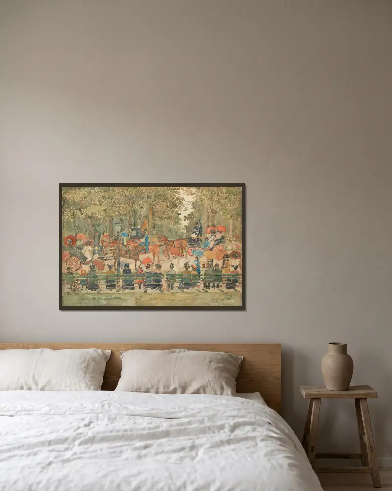 Central Park, 1901 av Maurice Prendergast inramad på en vägg