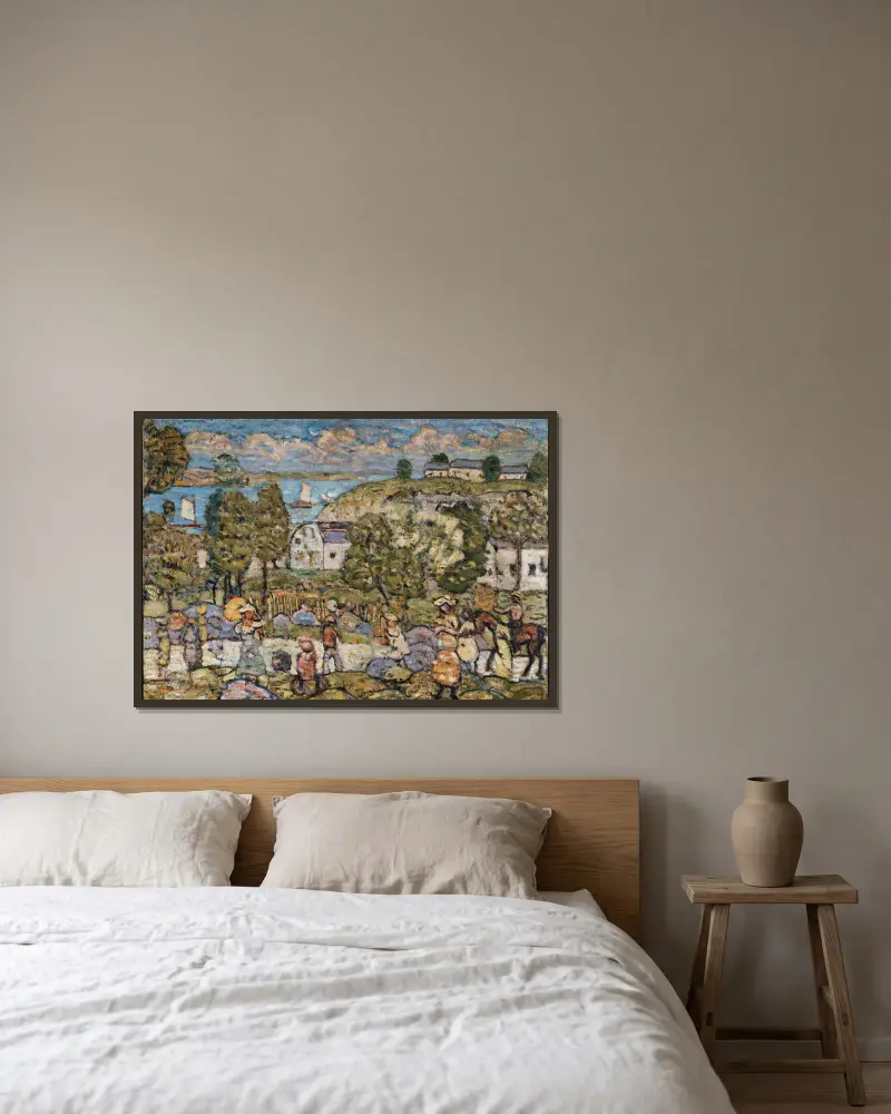 Landscape Near Nahant av Maurice Prendergast inramad på en vägg