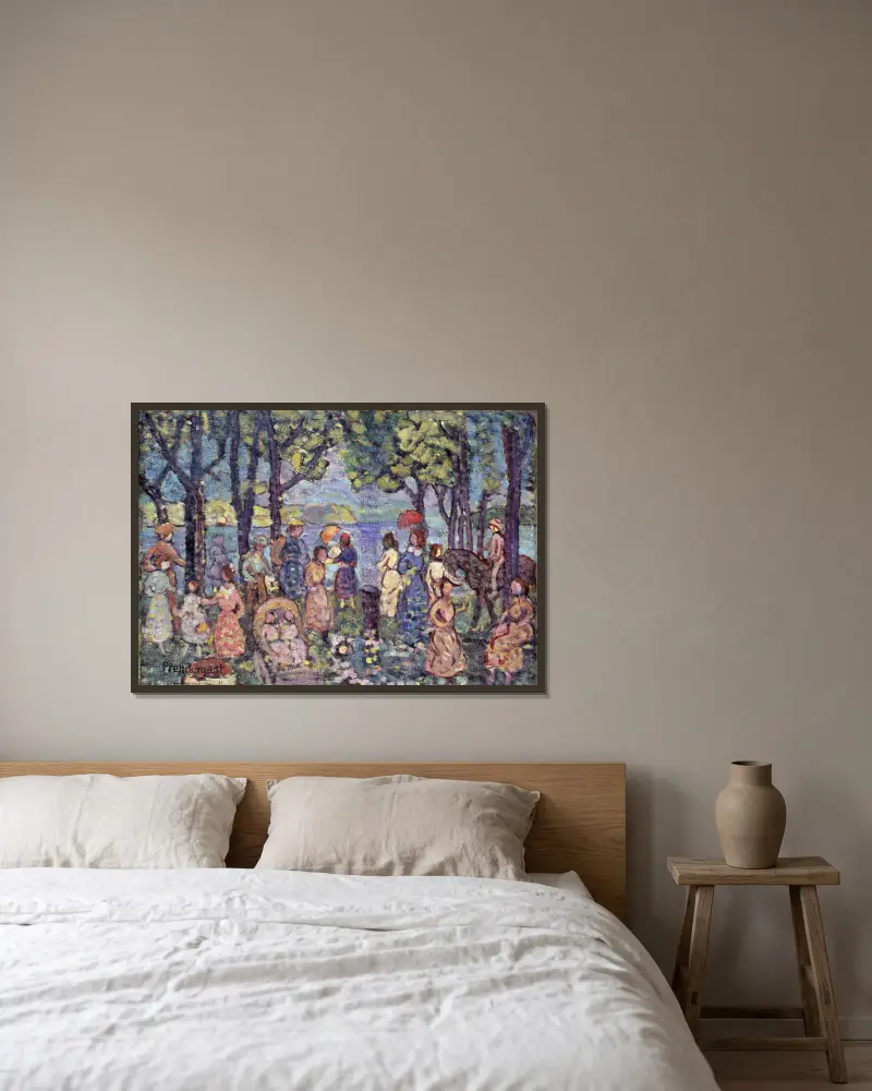 Summer, New England av Maurice Prendergast inramad på en vägg