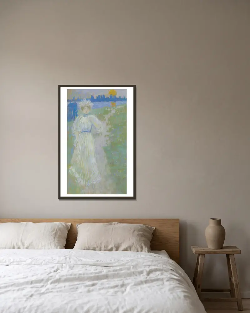 Západ slunce, Boston, Maurice Prendergast v rámu na stěně