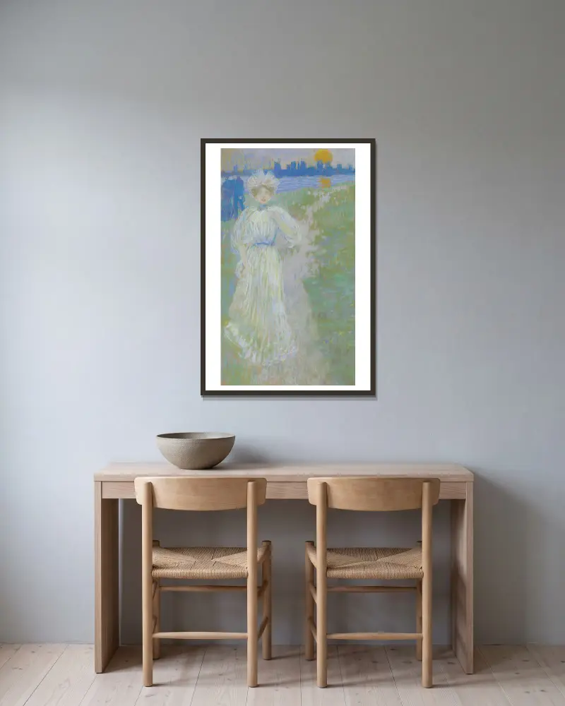 Západ slunce, Boston, Maurice Prendergast v rámu na stěně