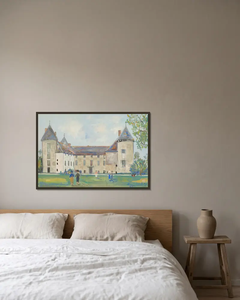 Schloss La Clayette in Savigny-lès-Beaune von Maurice Utrillo gerahmt an einer Wand
