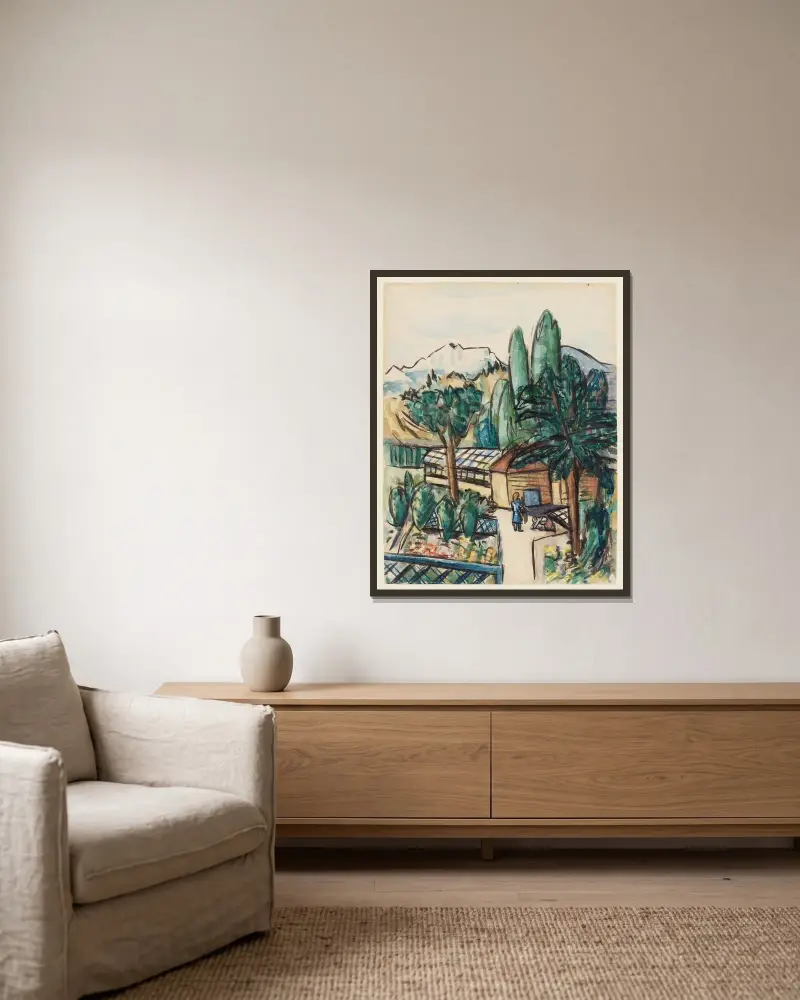 Bavaria av Max Beckmann inramad på en vägg