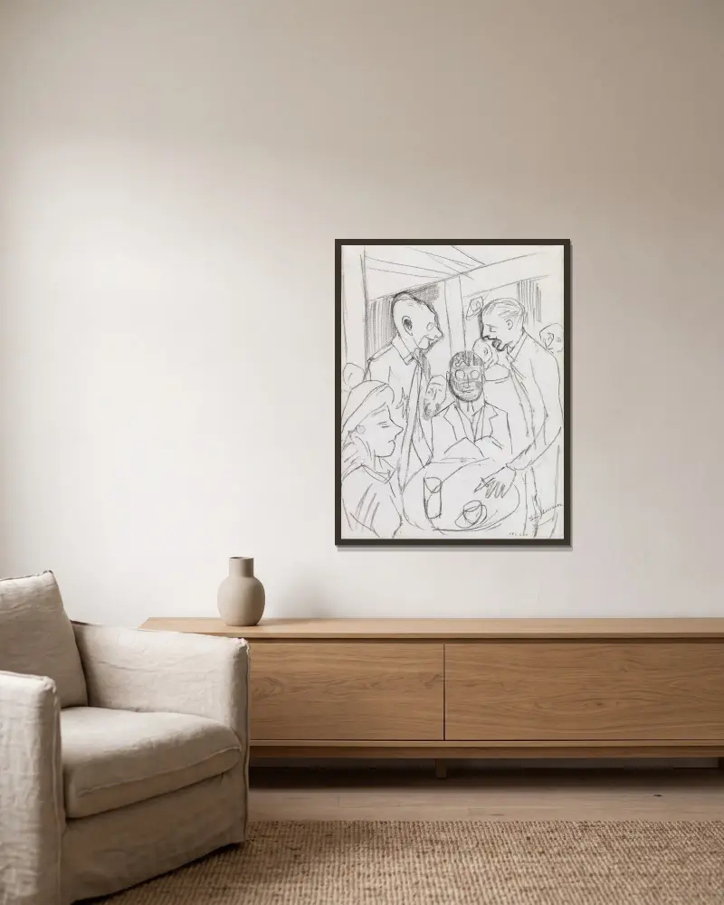 Kavárna, Max Beckmann v rámu na stěně
