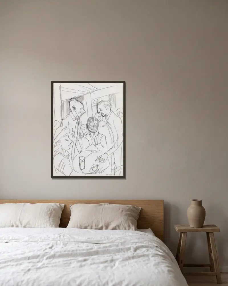 Kavárna, Max Beckmann v rámu na stěně