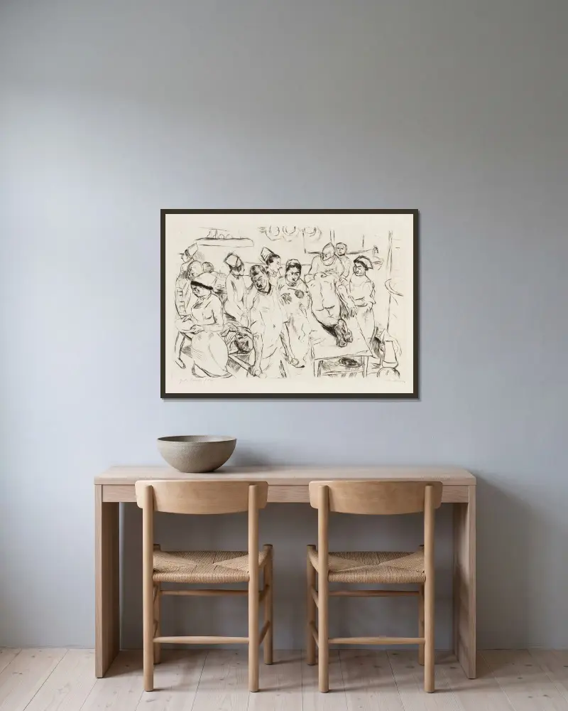 Gesichter Pl.04 av Max Beckmann inramad på en vägg