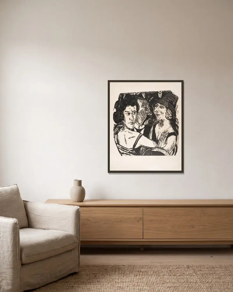 Skupinový portrét Edenbar, Max Beckmann v rámu na stěně