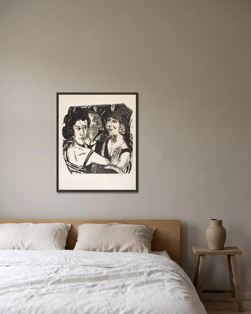 Skupinový portrét Edenbar, Max Beckmann v rámu na stěně