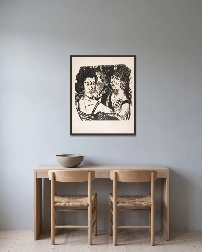 Skupinový portrét Edenbar, Max Beckmann v rámu na stěně