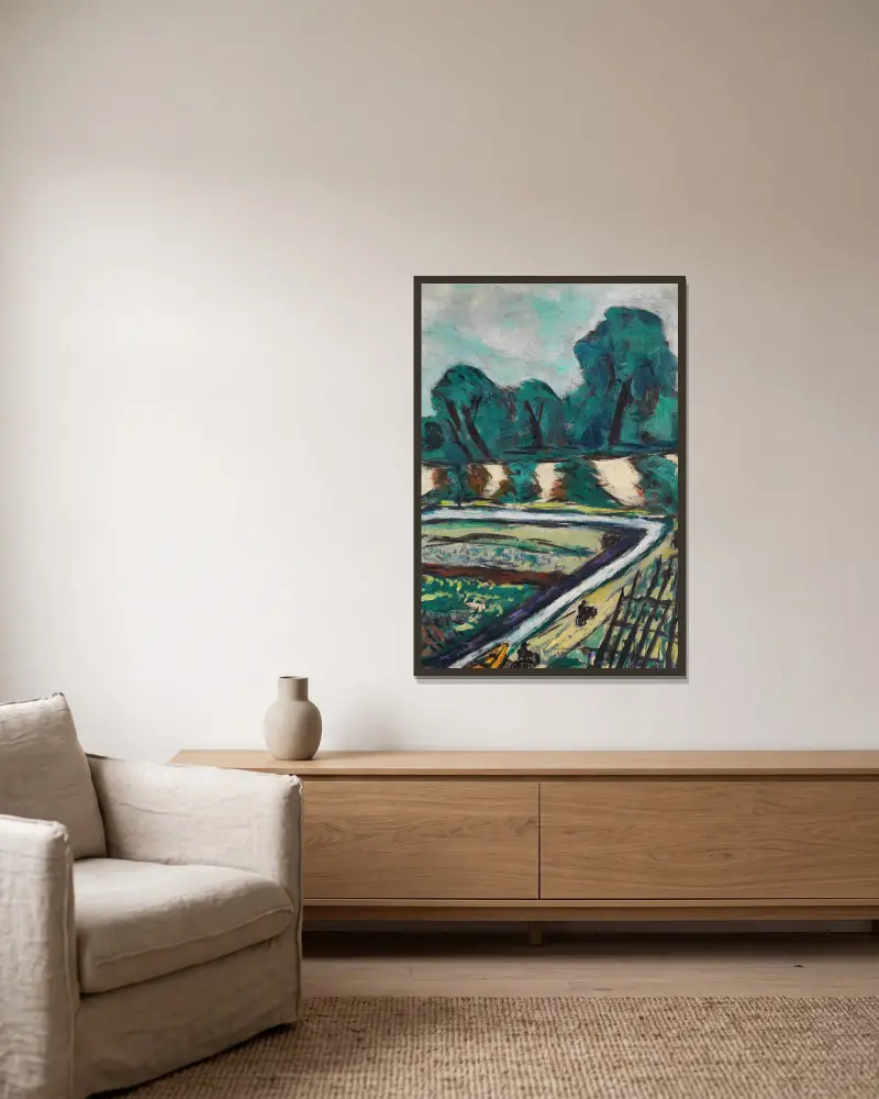 Holländischer Radfahrweg av Max Beckmann inramad på en vägg