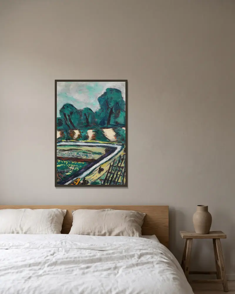 Holländischer Radfahrweg av Max Beckmann inramad på en vägg