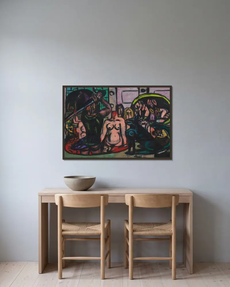 Perseova poslední povinnost, Max Beckmann v rámu na stěně