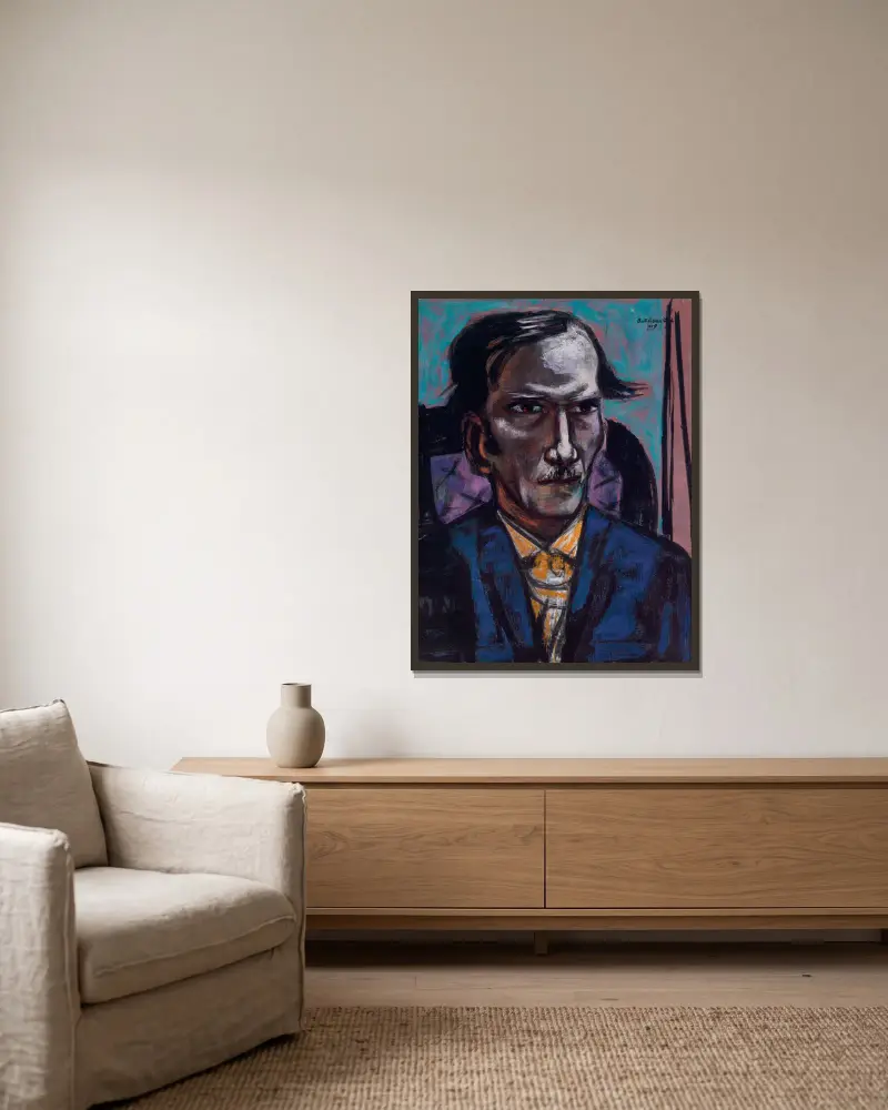 Portrait of Fred Conway av Max Beckmann inramad på en vägg