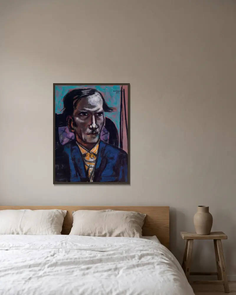 Portrait of Fred Conway av Max Beckmann inramad på en vägg