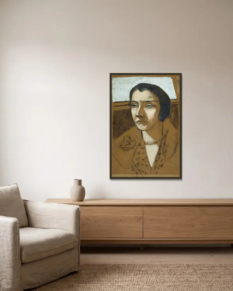 Porträtt av Marie Swarzenski av Max Beckmann inramad på en vägg