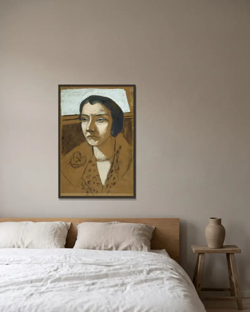 Porträtt av Marie Swarzenski av Max Beckmann inramad på en vägg
