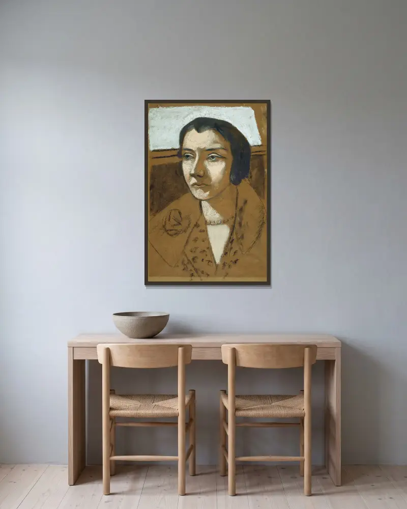 Porträtt av Marie Swarzenski av Max Beckmann inramad på en vägg