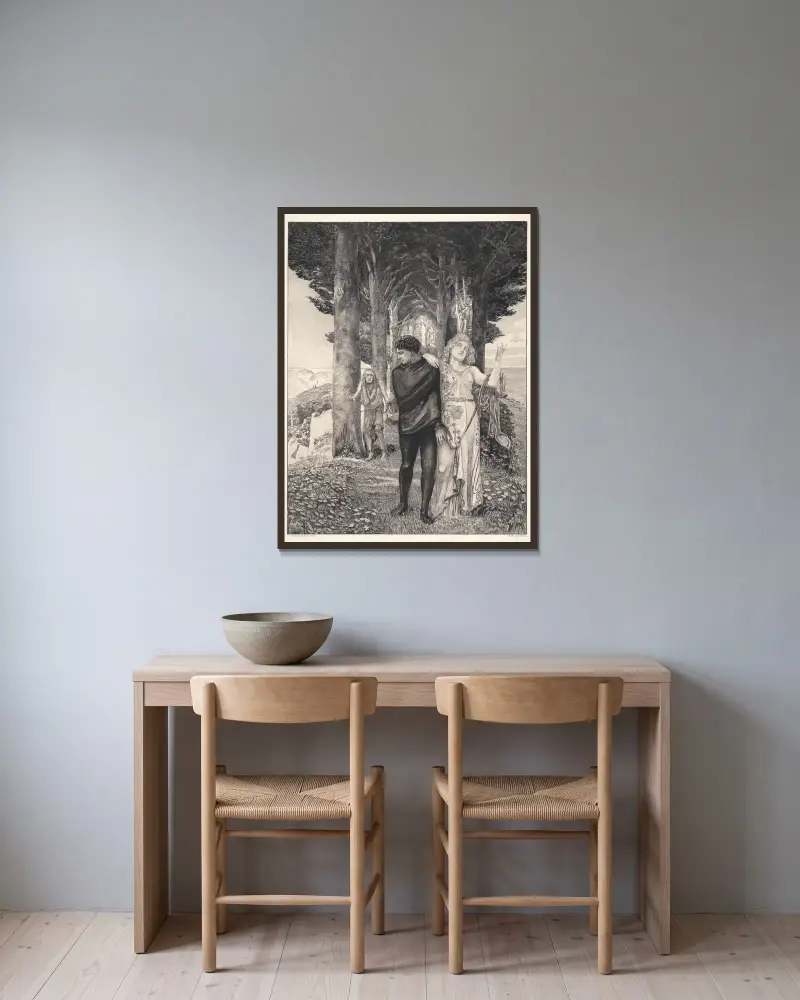Genius (Artist) (Genie (Künstler)) av Max Klinger inramad på en vägg