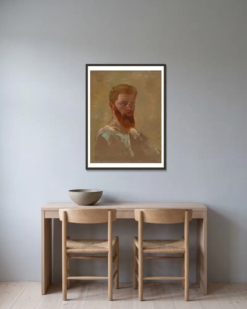 Autoportret, Max Klinger w ramie na ścianie