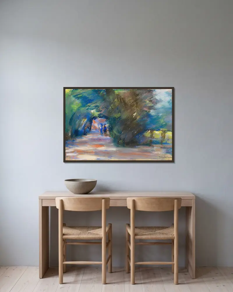 Allee mit zwei Reitern av Max Liebermann inramad på en vägg