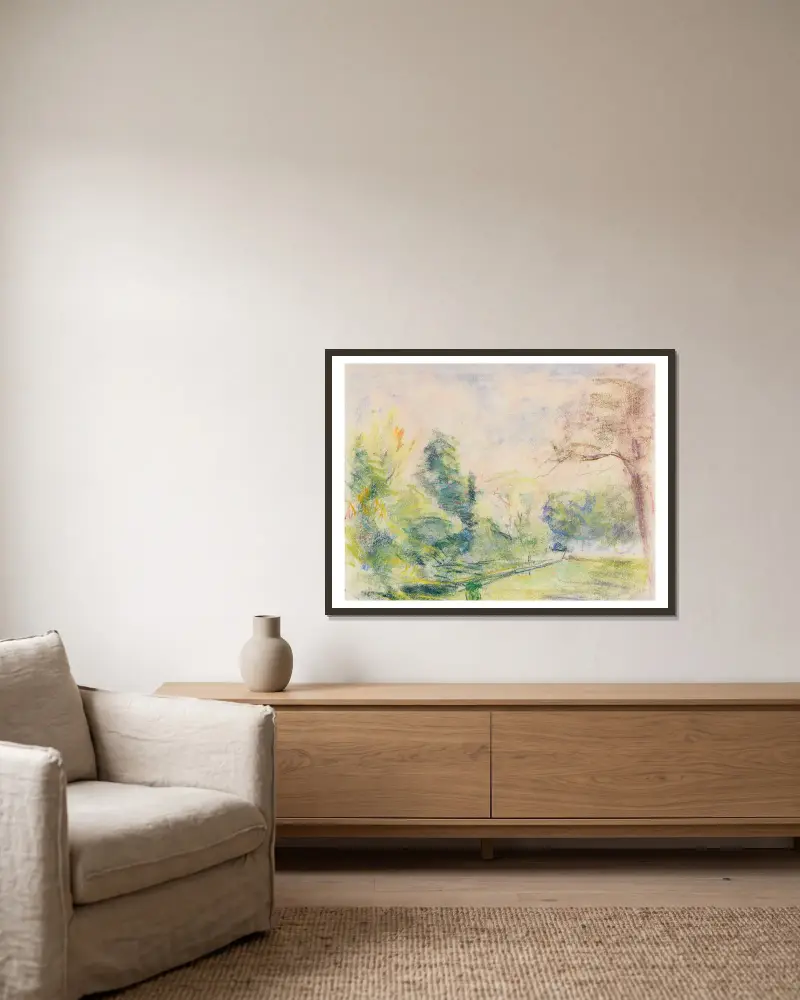 Blick in meinen Garten av Max Liebermann inramad på en vägg