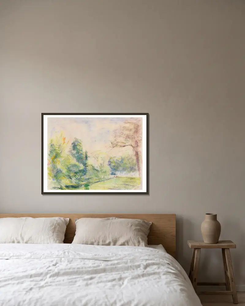 Blick in meinen Garten av Max Liebermann inramad på en vägg